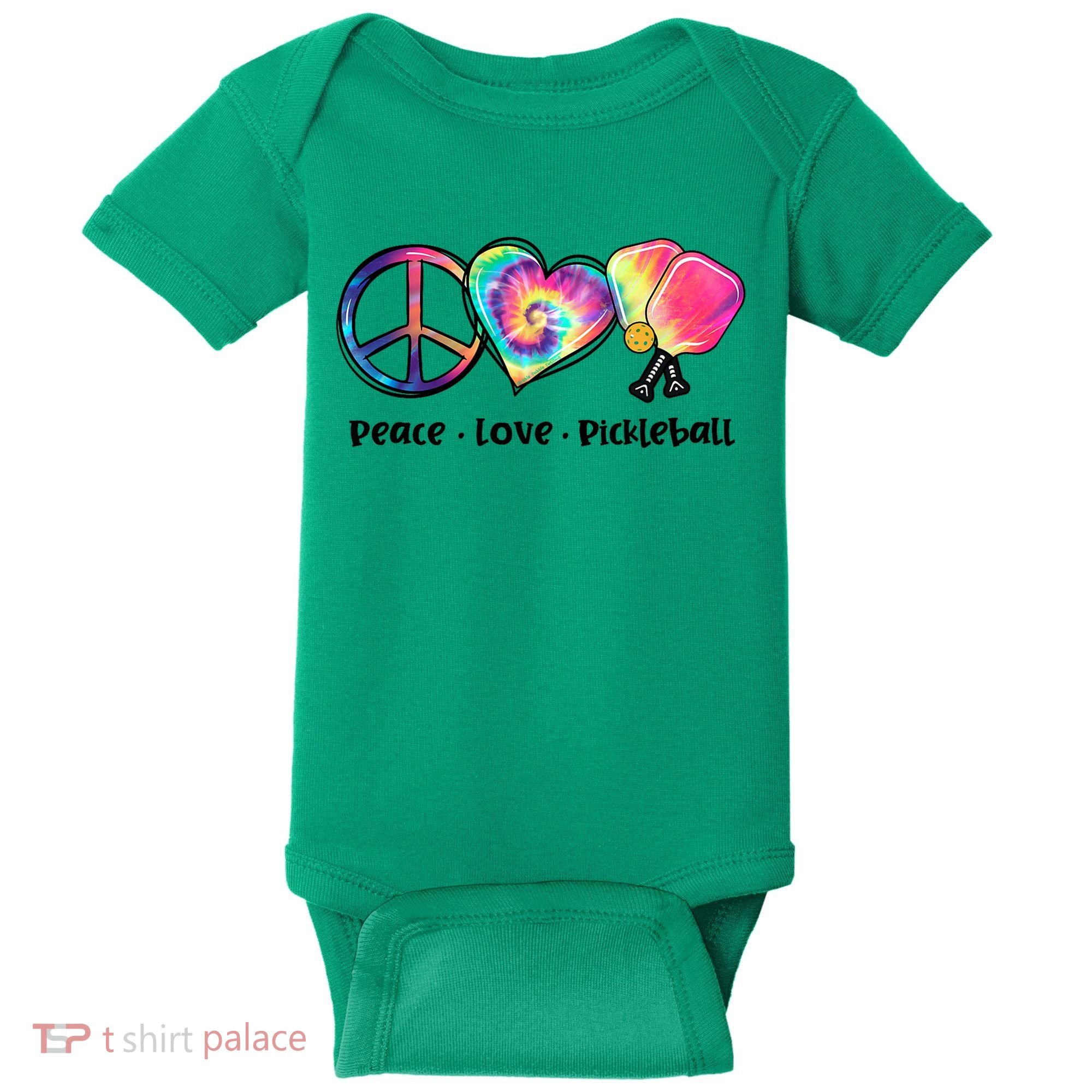 Cute Pickleball Tie Dye Peace Love Pickleball Lovers Gift Ideas Baby Bodysuit