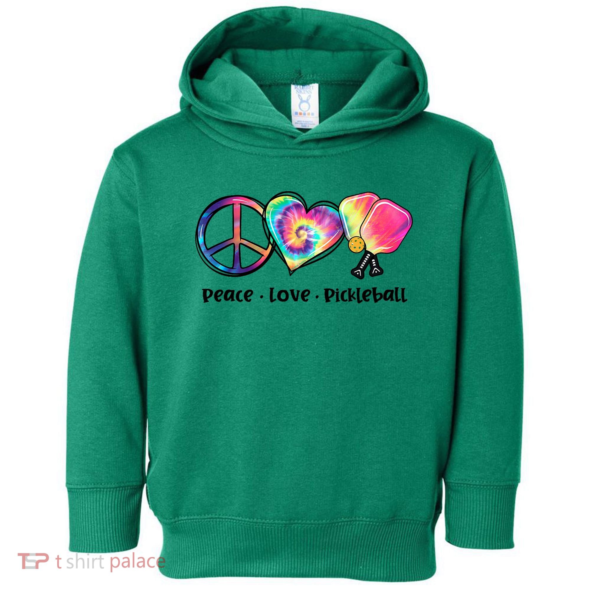 Cute Pickleball Tie Dye Peace Love Pickleball Lovers Gift Ideas Toddler Hoodie