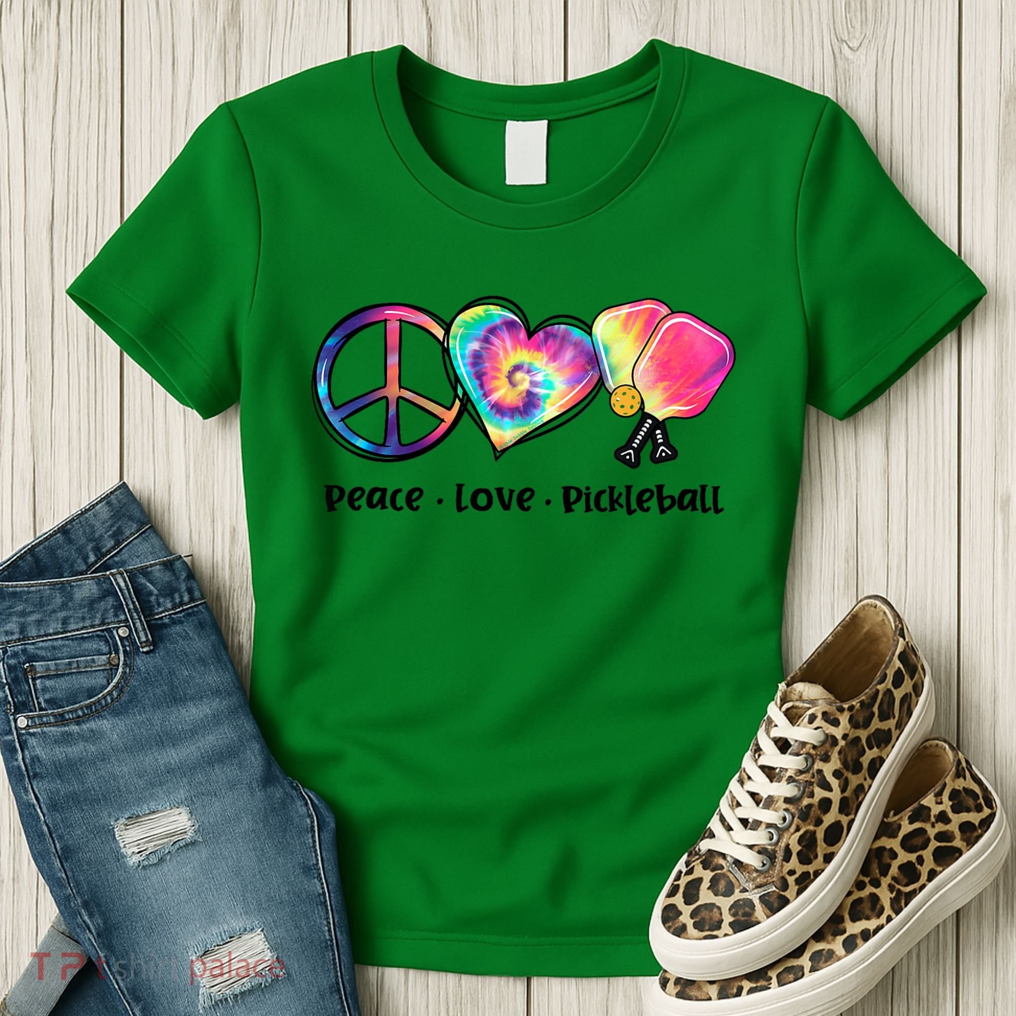 Cute Pickleball Tie Dye Peace Love Pickleball Lovers Gift Ideas Women's T-Shirt