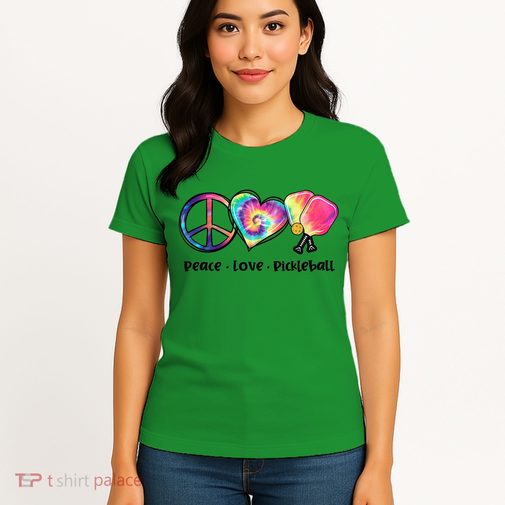 Cute Pickleball Tie Dye Peace Love Pickleball Lovers Gift Ideas Women's T-Shirt