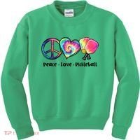 Cute Pickleball Tie Dye Peace Love Pickleball Lovers Gift Ideas Kids Sweatshirt thumb 0