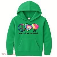 Cute Pickleball Tie Dye Peace Love Pickleball Lovers Gift Ideas Kids Hoodie thumb 0
