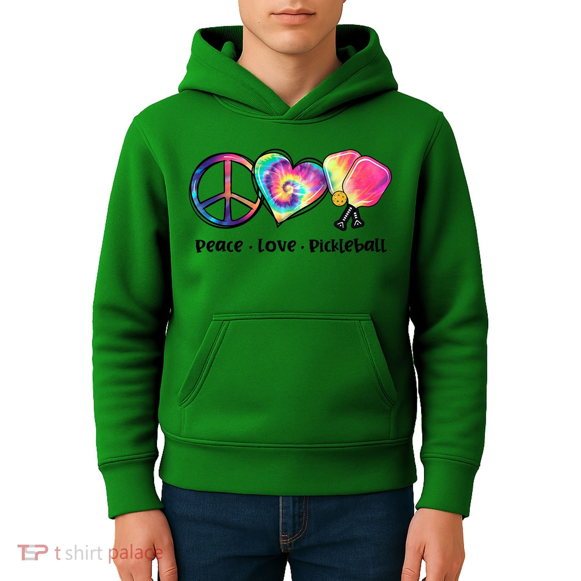 Cute Pickleball Tie Dye Peace Love Pickleball Lovers Gift Ideas Kids Hoodie