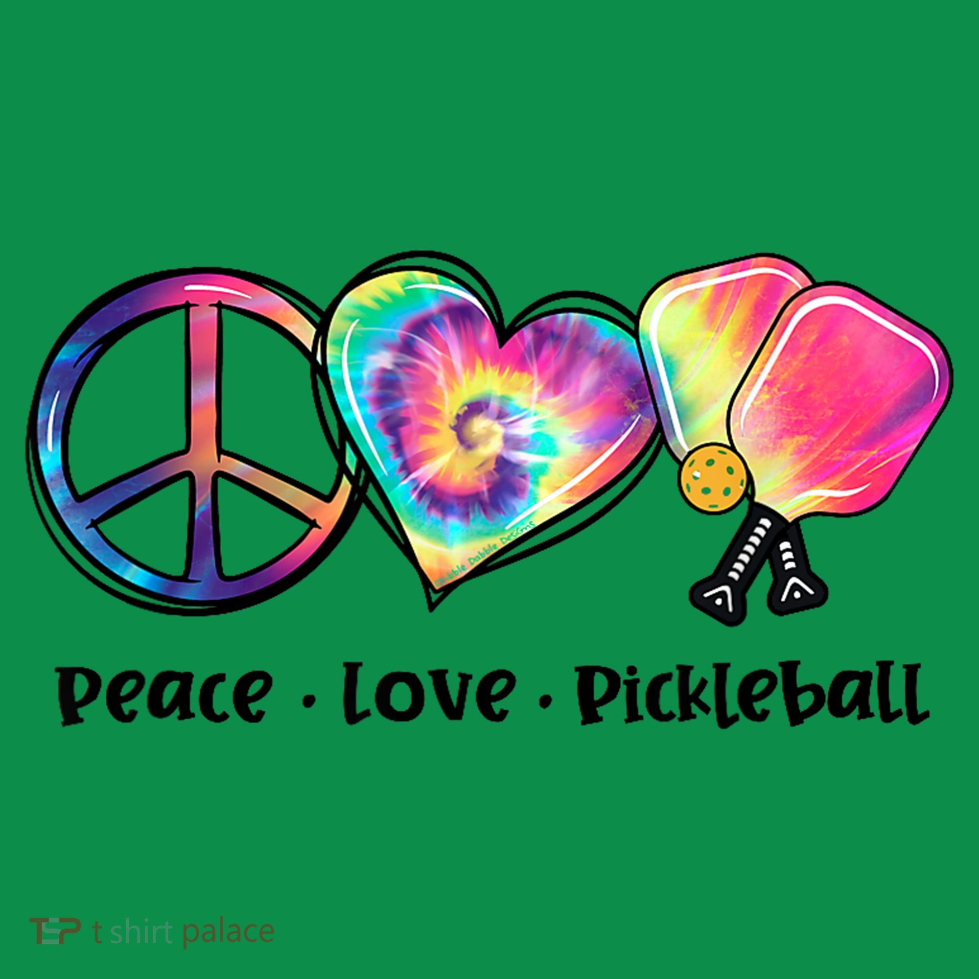 Cute Pickleball Tie Dye Peace Love Pickleball Lovers Gift Ideas Kids Long Sleeve Plaid Pajama Set