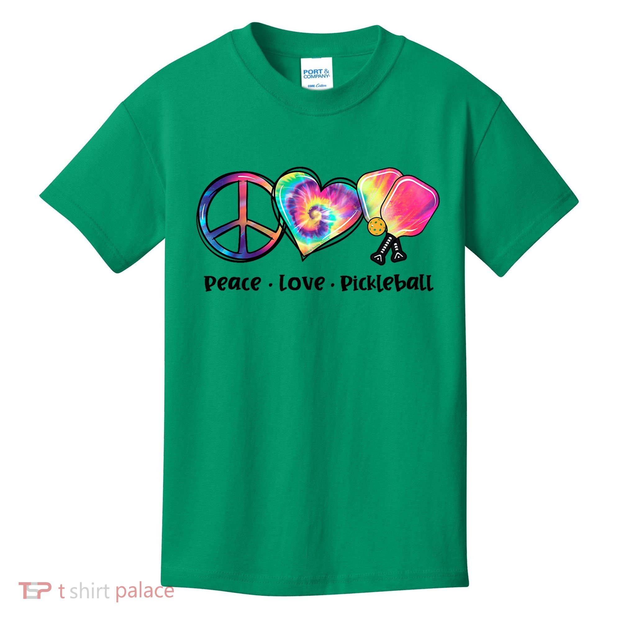Cute Pickleball Tie Dye Peace Love Pickleball Lovers Gift Ideas Kids T-Shirt