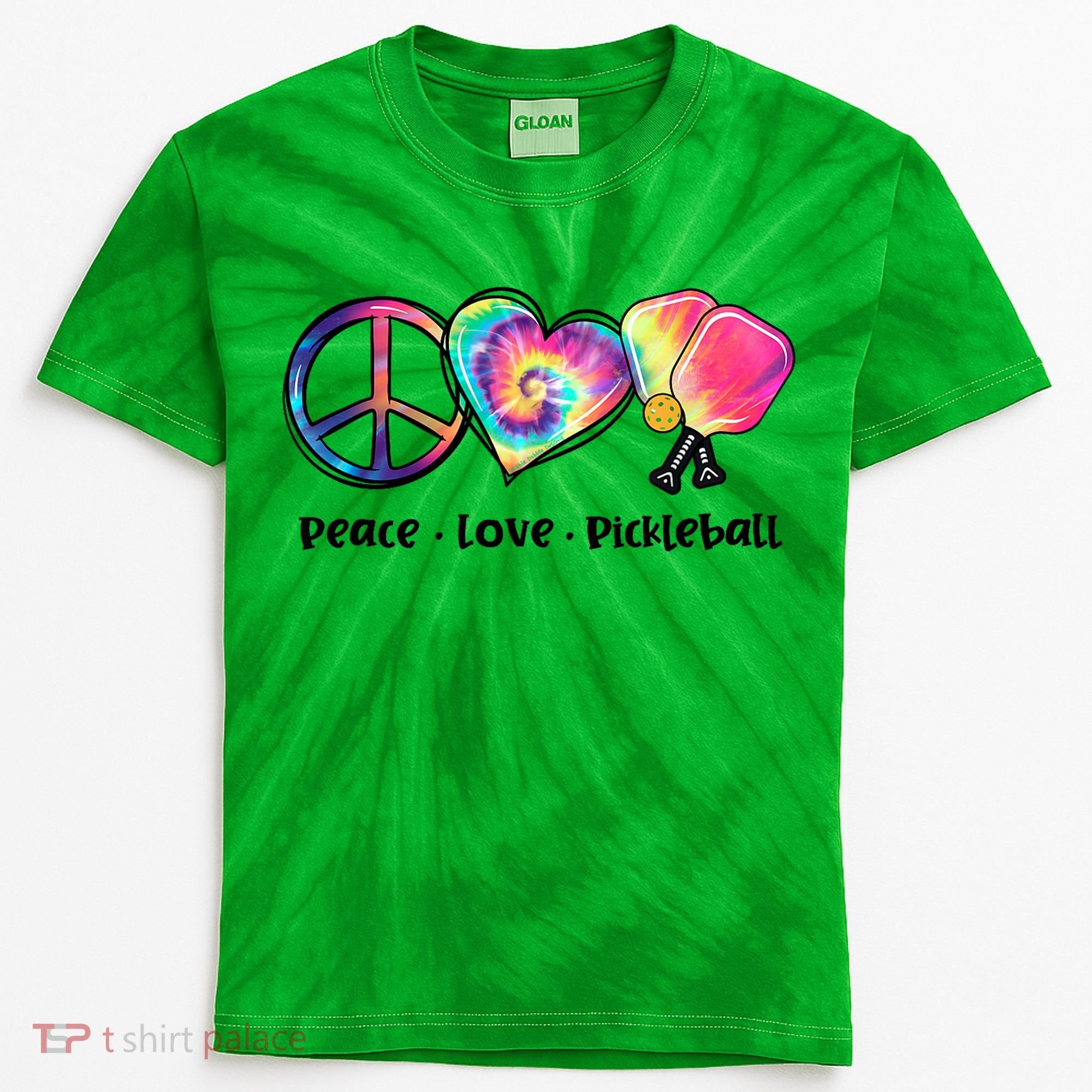 Cute Pickleball Tie Dye Peace Love Pickleball Lovers Gift Ideas Kids Tie-Dye T-Shirt