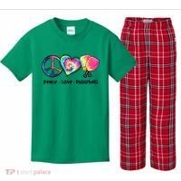 Cute Pickleball Tie Dye Peace Love Pickleball Lovers Gift Ideas Kids Plaid Pajama Set thumb 0