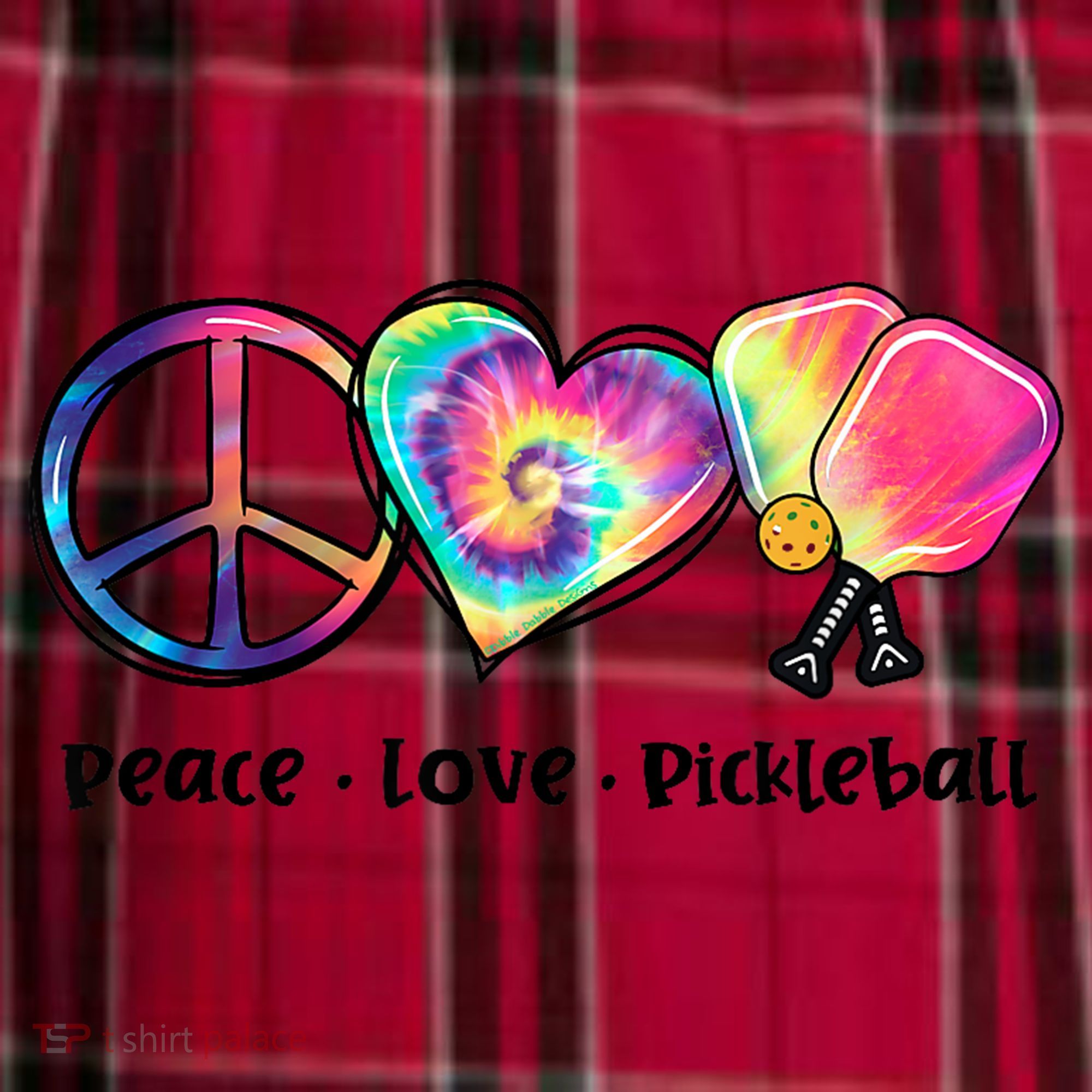 Cute Pickleball Tie Dye Peace Love Pickleball Lovers Gift Ideas Women's Flannel Plaid Pajama Pants