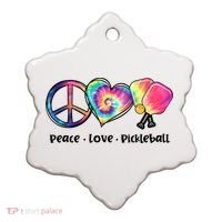 Cute Pickleball Tie Dye Peace Love Pickleball Lovers Gift Ideas Ceramic Ornament thumb 0