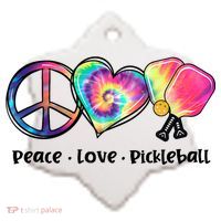 Cute Pickleball Tie Dye Peace Love Pickleball Lovers Gift Ideas Ceramic Ornament thumb 2