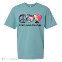 Cute Pickleball Tie Dye Peace Love Pickleball Lovers Gift Ideas Sueded Cloud Jersey T-Shirt thumb 0