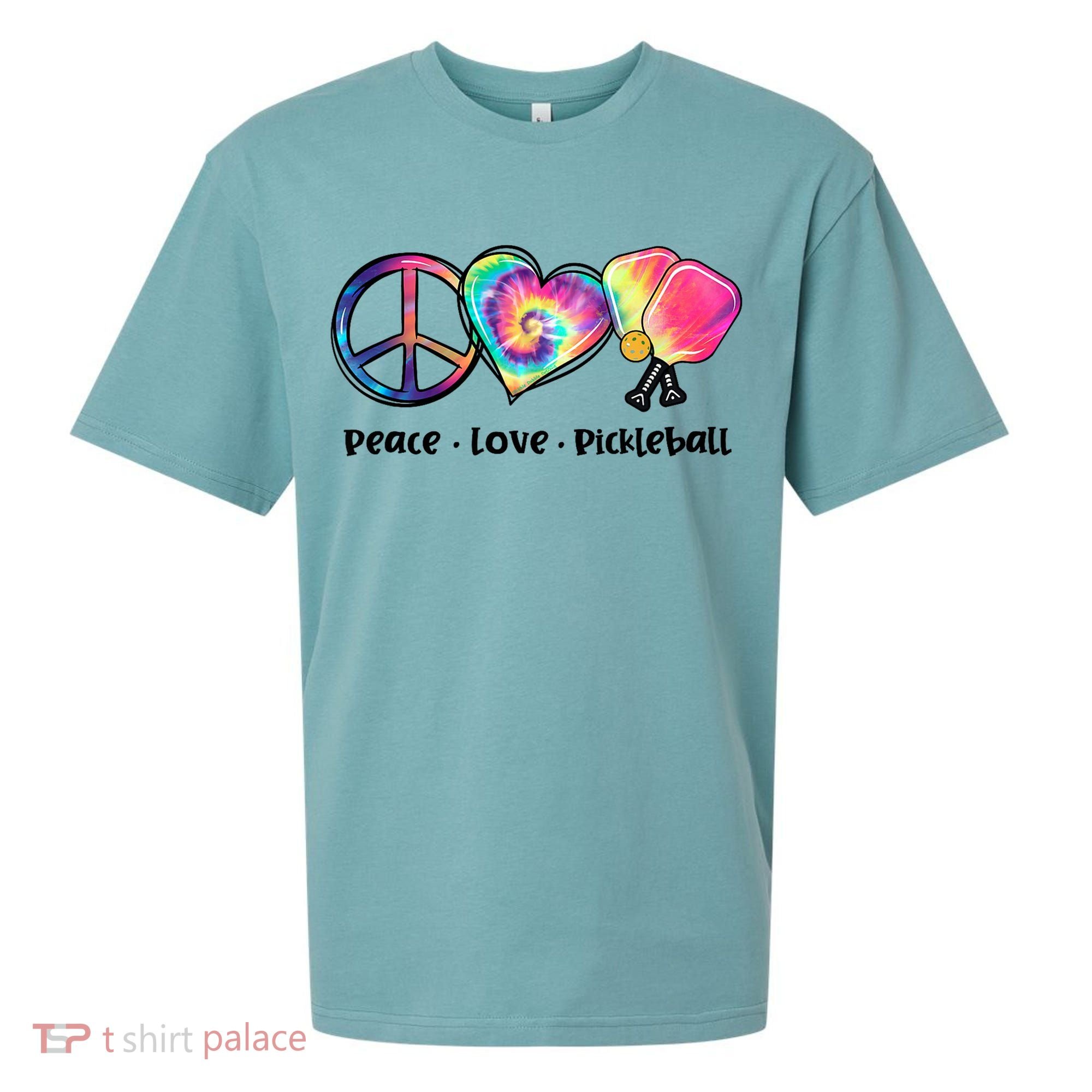 Cute Pickleball Tie Dye Peace Love Pickleball Lovers Gift Ideas Sueded Cloud Jersey T-Shirt