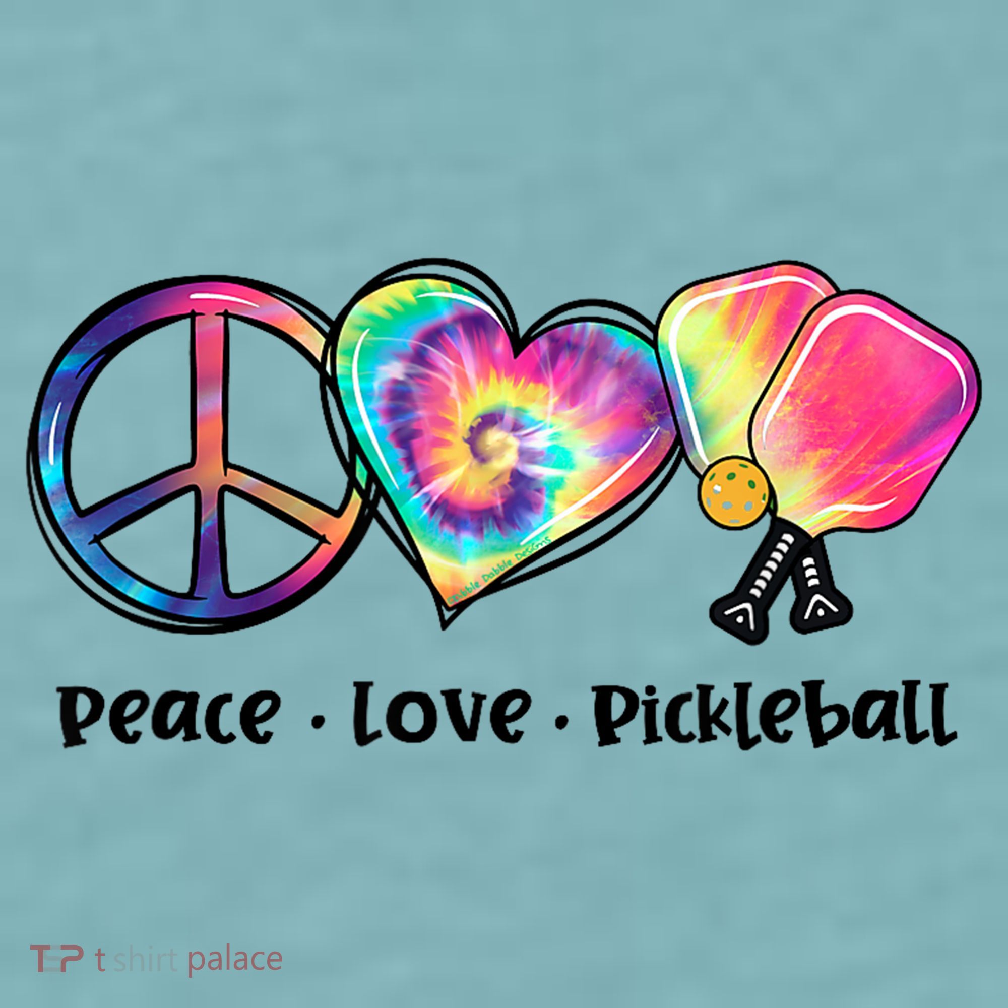 Cute Pickleball Tie Dye Peace Love Pickleball Lovers Gift Ideas Sueded Cloud Jersey T-Shirt