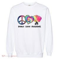 Cute Pickleball Tie Dye Peace Love Pickleball Lovers Gift Ideas Garment-Dyed Sweatshirt thumb 0