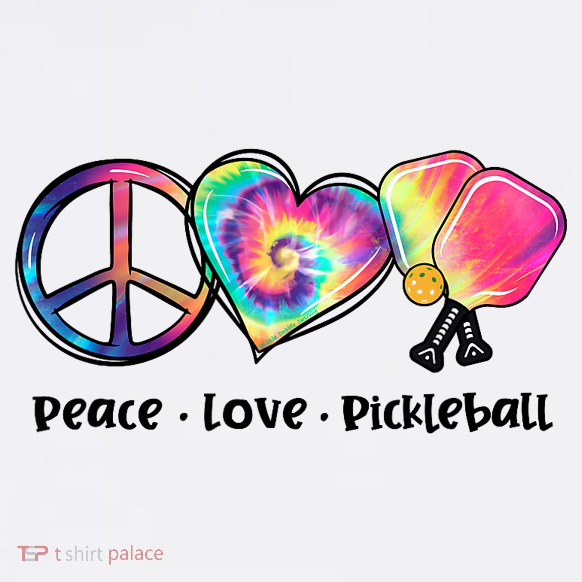 Cute Pickleball Tie Dye Peace Love Pickleball Lovers Gift Ideas Garment-Dyed Sweatshirt