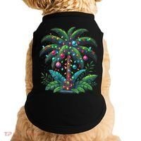 Christmas Palm Tree Merry Christmas Tropical Christmas Doggie Tank thumb 0