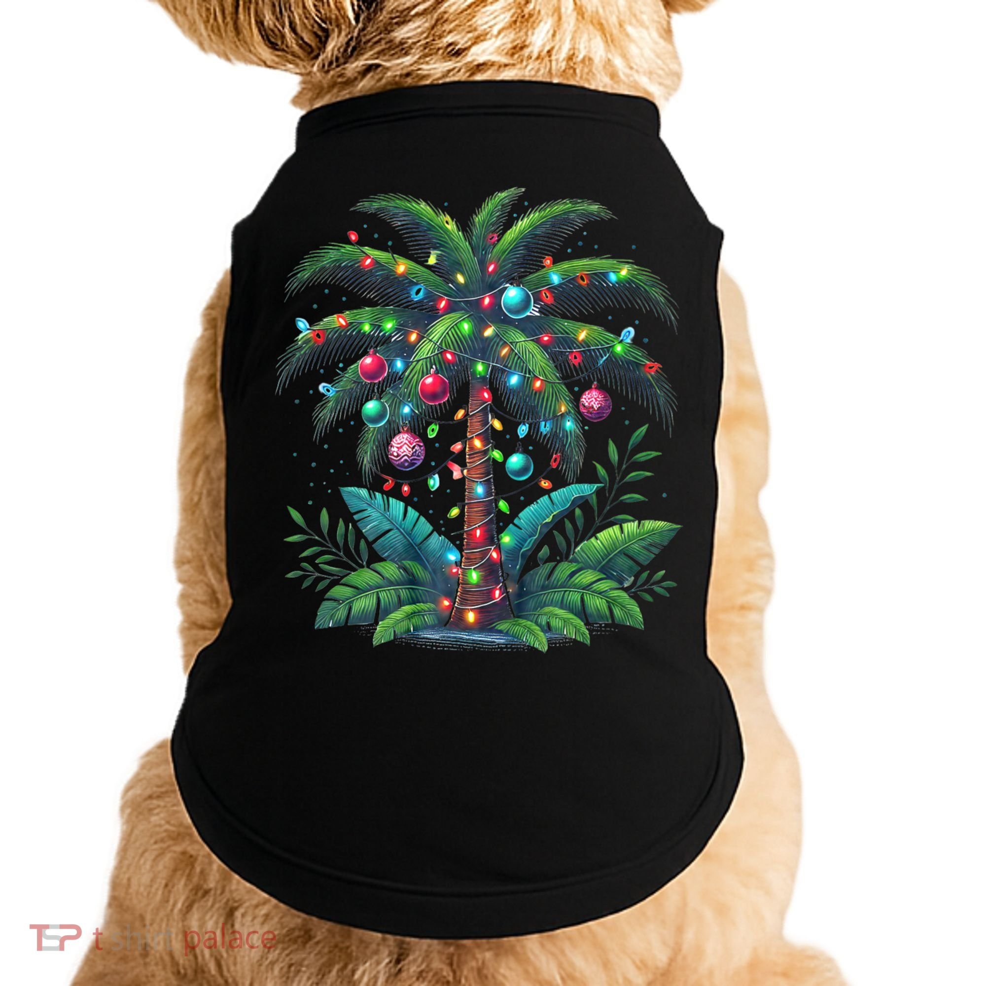 Christmas Palm Tree Merry Christmas Tropical Christmas Doggie Tank