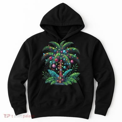 Christmas Palm Tree Merry Christmas Tropical Christmas Hoodie