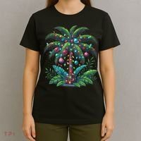 Christmas Palm Tree Merry Christmas Tropical Christmas T-Shirt thumb 4