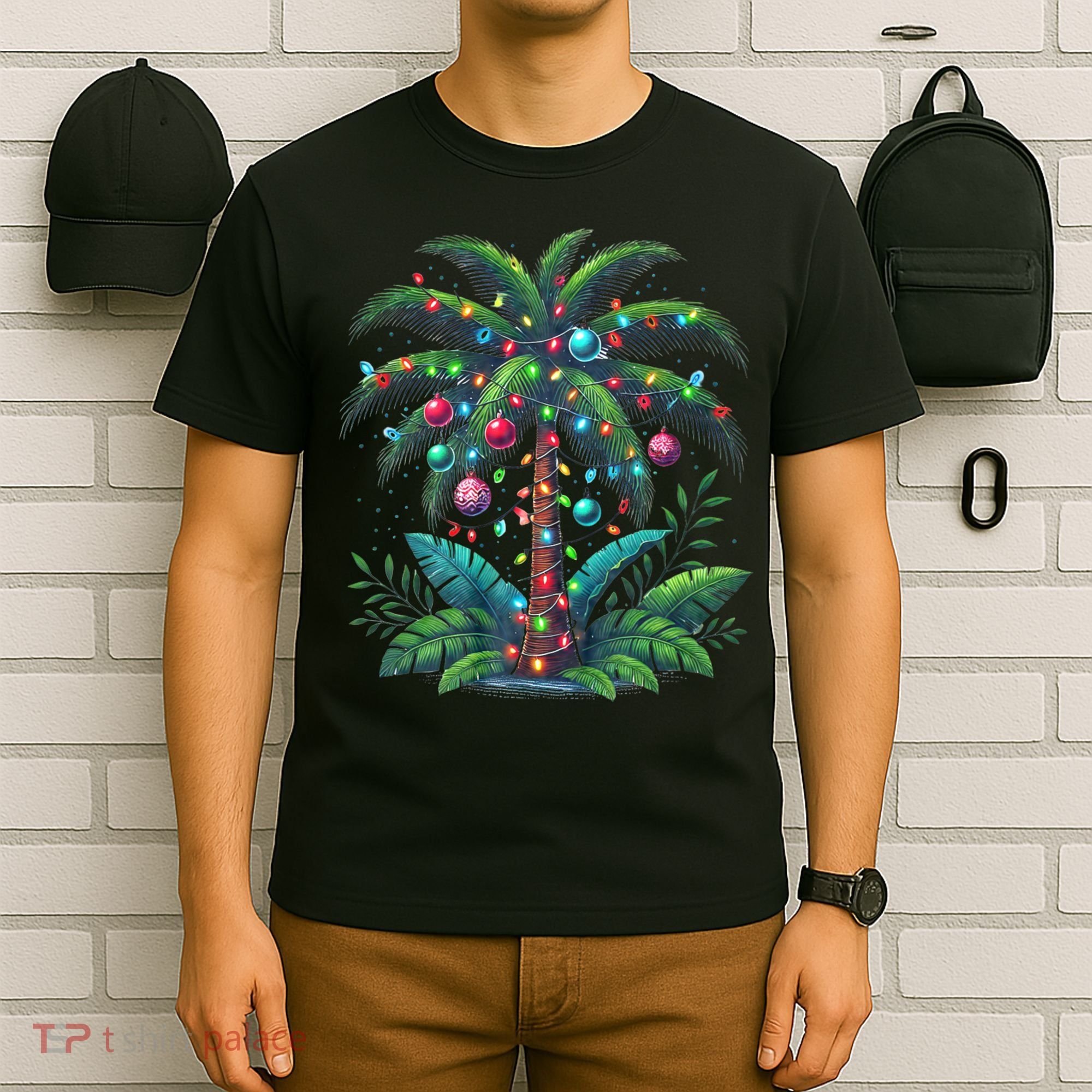 Christmas Palm Tree Merry Christmas Tropical Christmas T-Shirt