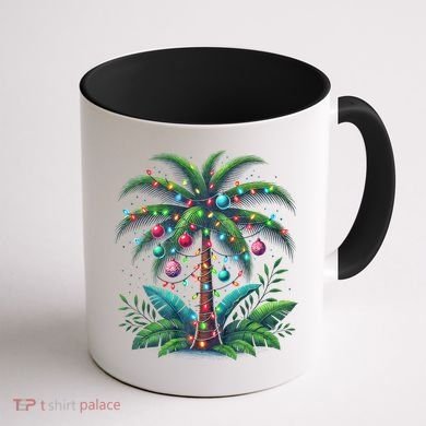 Christmas Palm Tree Merry Christmas Tropical Christmas Coffee Mug back
