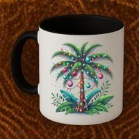 Christmas Palm Tree Merry Christmas Tropical Christmas Coffee Mug thumb 2