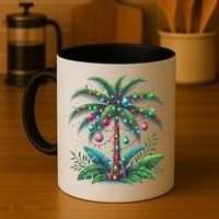 Christmas Palm Tree Merry Christmas Tropical Christmas Coffee Mug thumb 4