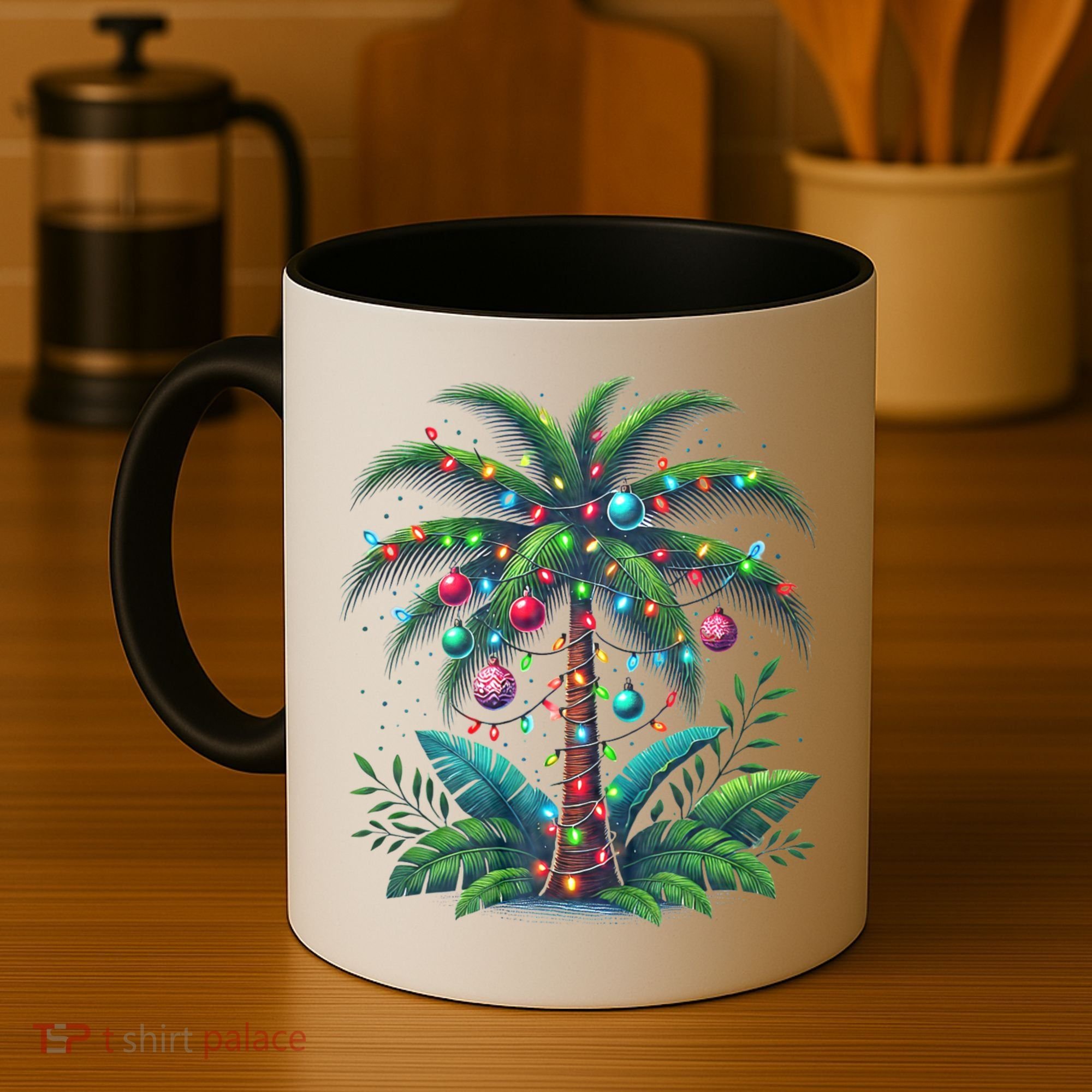 Christmas Palm Tree Merry Christmas Tropical Christmas Coffee Mug