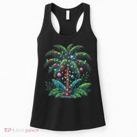 Christmas Palm Tree Merry Christmas Tropical Christmas Women's Tank Top thumb 0