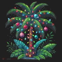 Christmas Palm Tree Merry Christmas Tropical Christmas Hat thumb 2