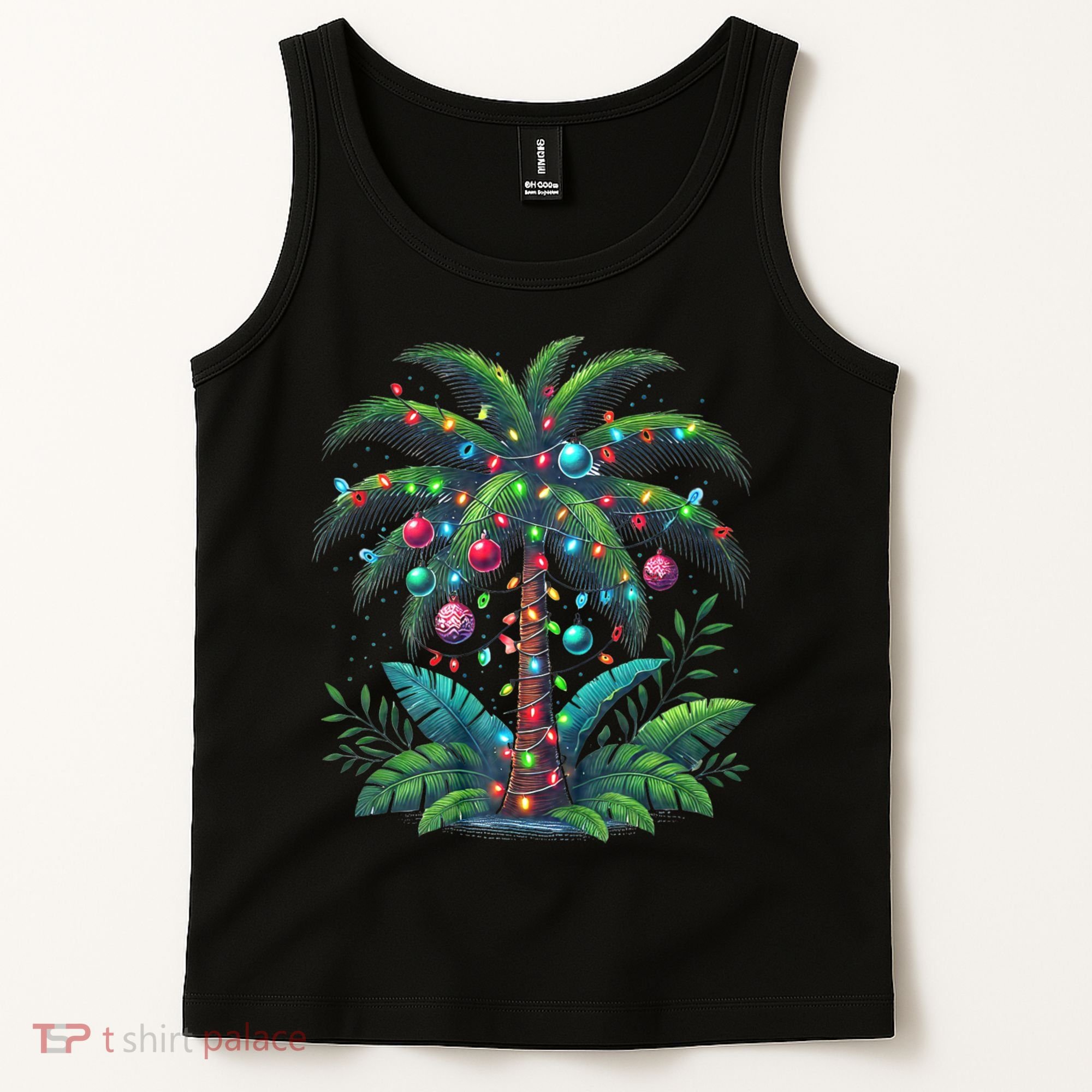 Christmas Palm Tree Merry Christmas Tropical Christmas Tank Top
