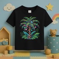 Christmas Palm Tree Merry Christmas Tropical Christmas Toddler T-Shirt thumb 3