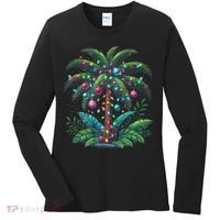 Christmas Palm Tree Merry Christmas Tropical Christmas Women's Long Sleeve Shirt thumb 0