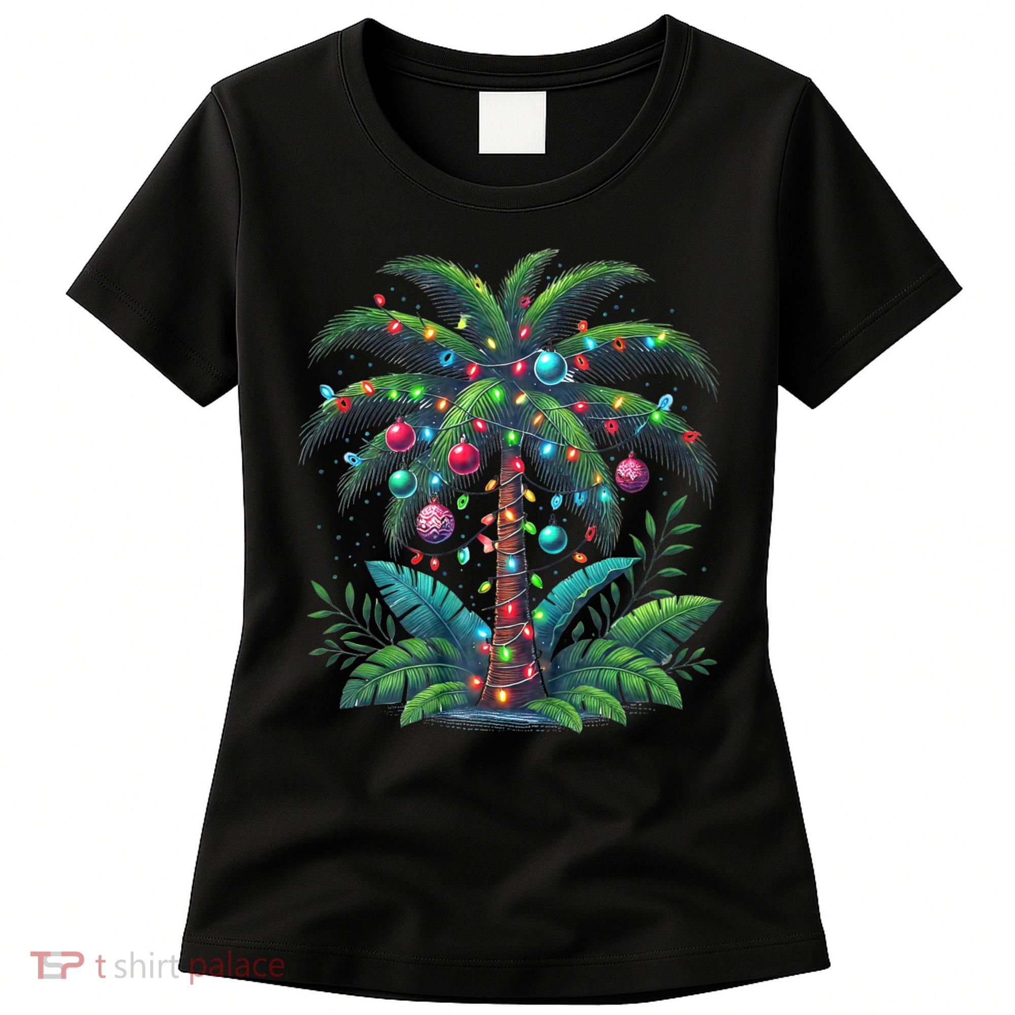 Christmas Palm Tree Merry Christmas Tropical Christmas Women's T-Shirt