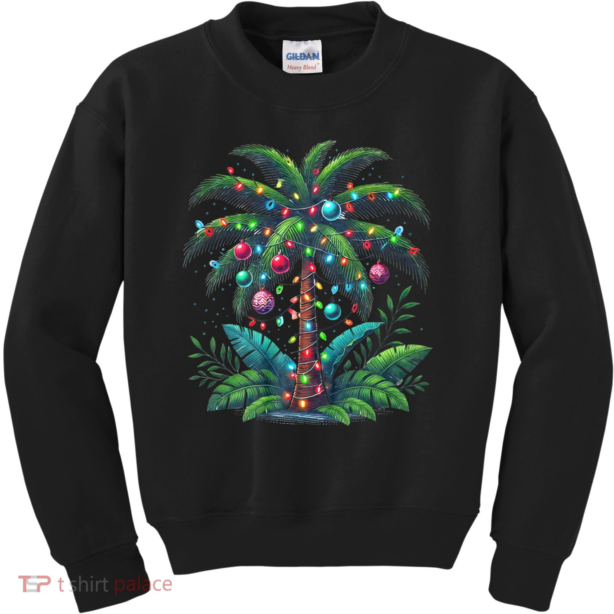 Christmas Palm Tree Merry Christmas Tropical Christmas Kids Sweatshirt
