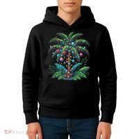 Christmas Palm Tree Merry Christmas Tropical Christmas Kids Hoodie thumb 4