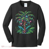 Christmas Palm Tree Merry Christmas Tropical Christmas Kids Long Sleeve Shirt thumb 0