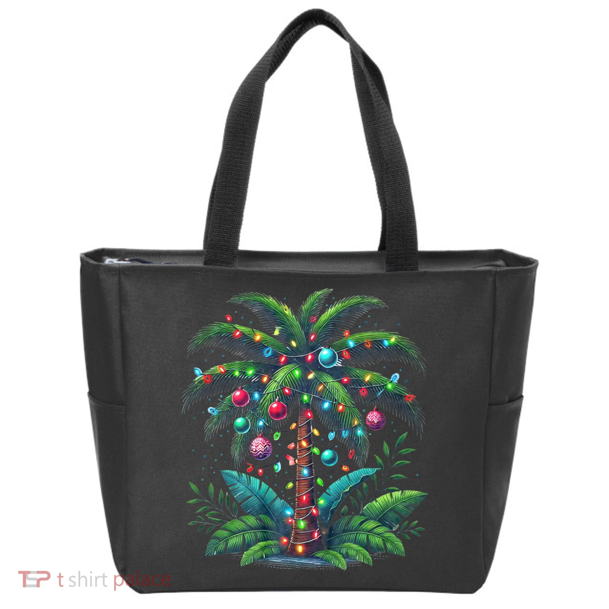 Christmas Palm Tree Merry Christmas Tropical Christmas Tote Bag