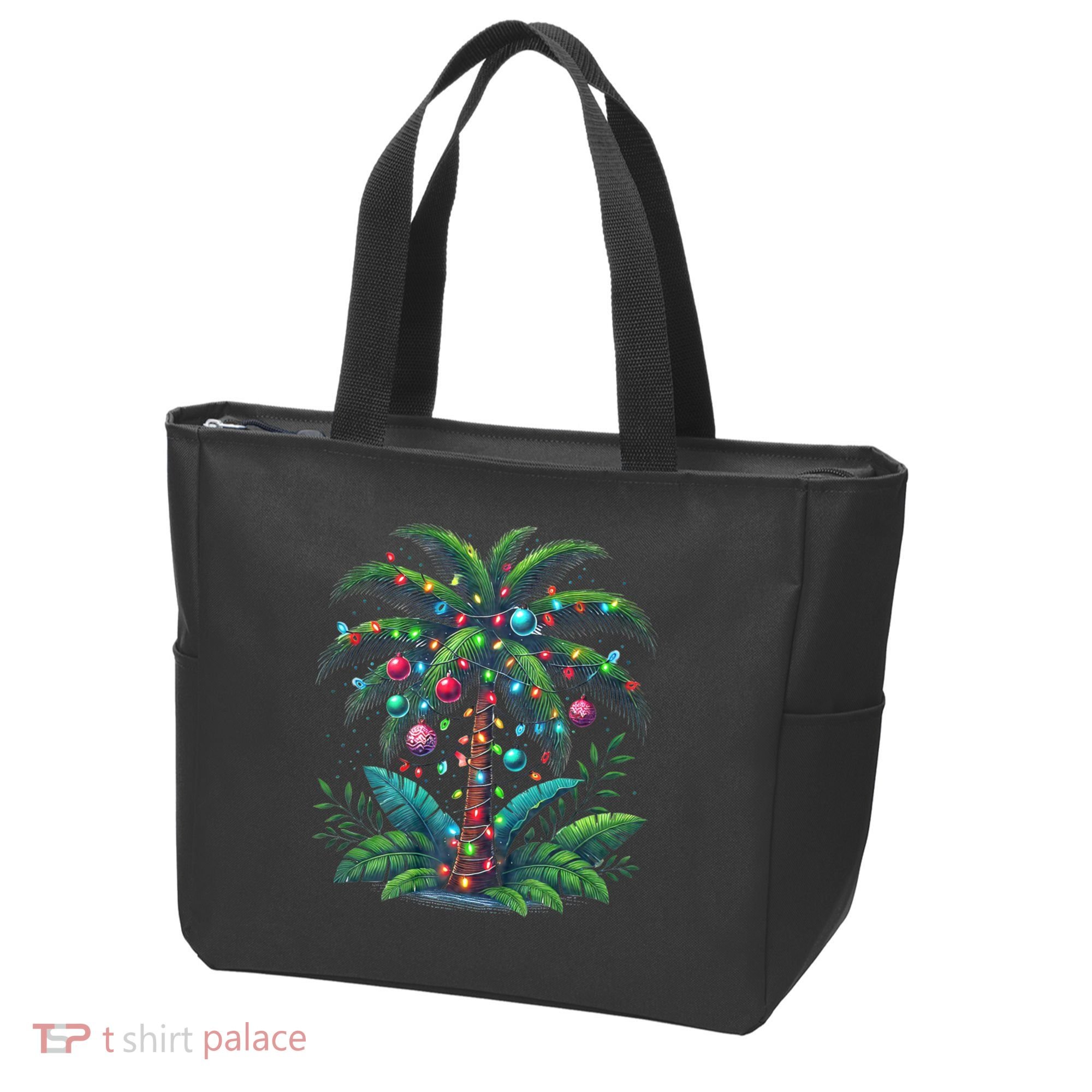 Christmas Palm Tree Merry Christmas Tropical Christmas Tote Bag