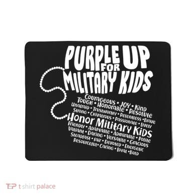 Cool Purple Up For MilitaryKids Dog Tags Text Art Mousepad
