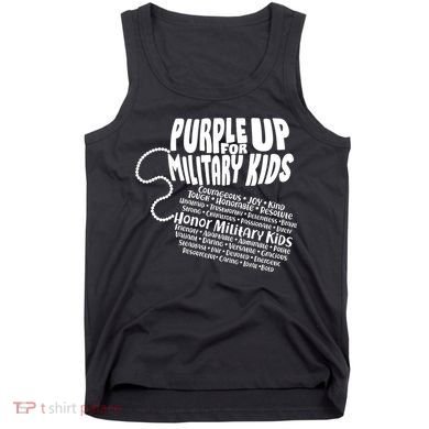 Cool Purple Up For MilitaryKids Dog Tags Text Art Tank Top