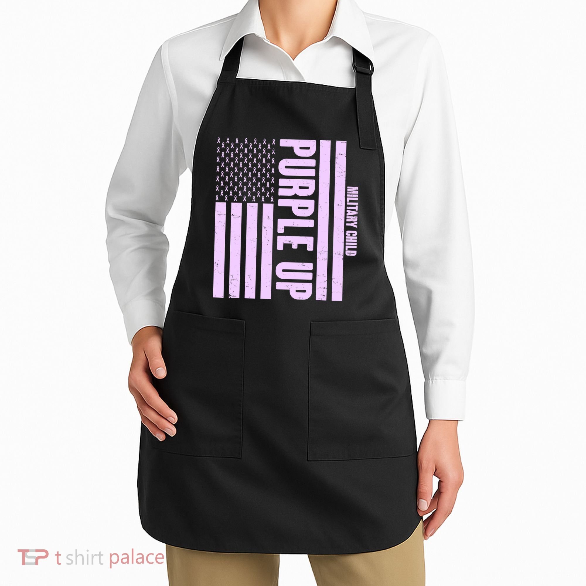 Cool Purple USA American Flag Apron