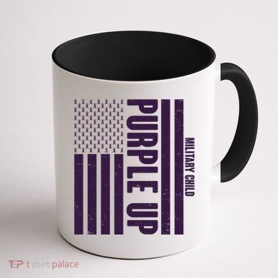 Cool Purple USA American Flag Coffee Mug back