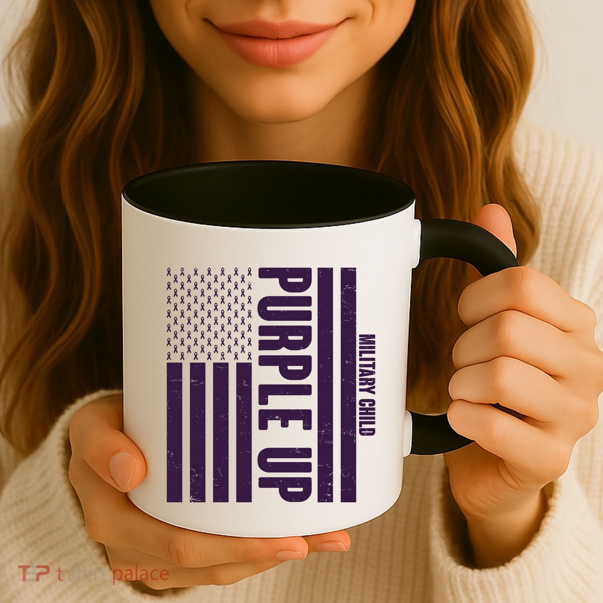 Cool Purple USA American Flag Coffee Mug