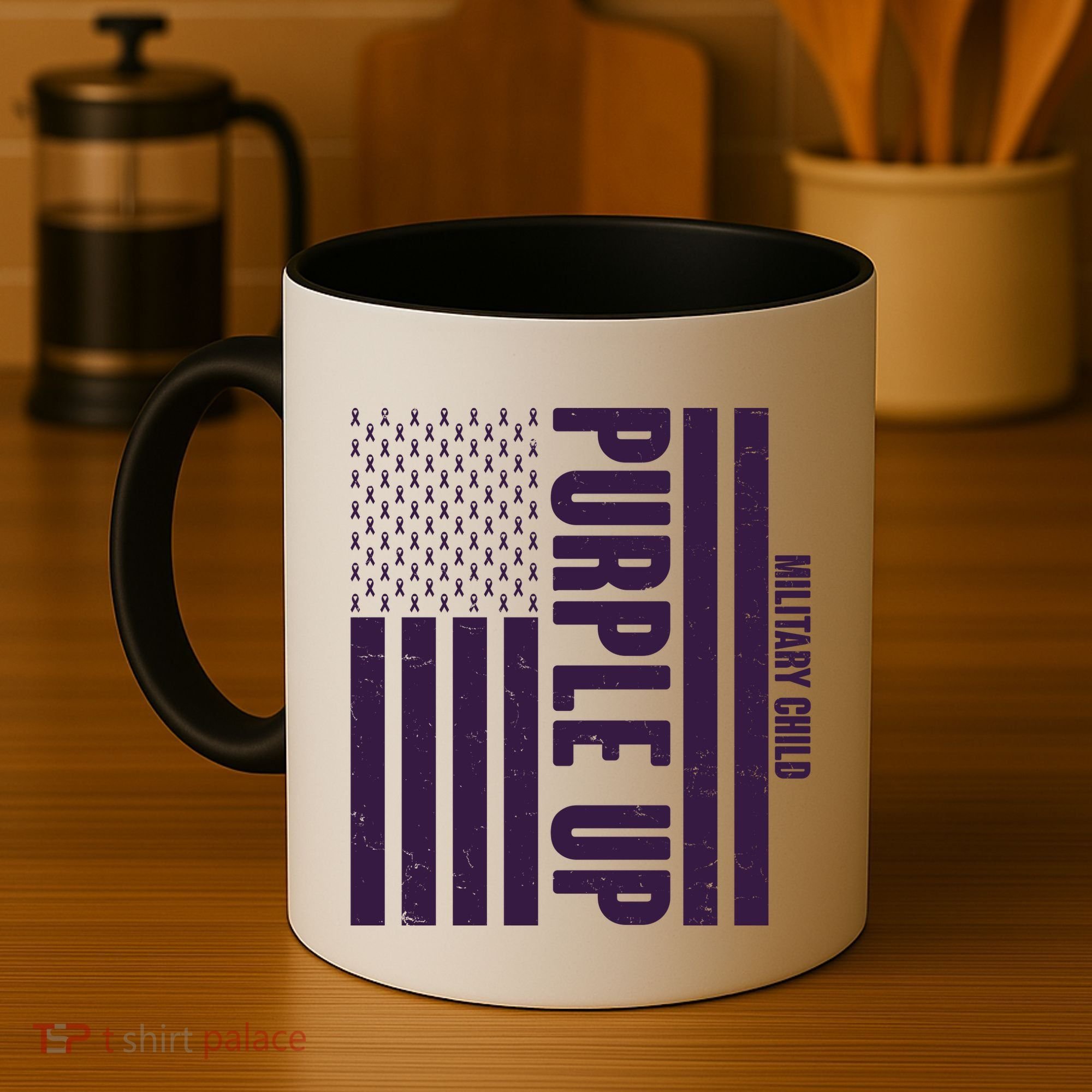 Cool Purple USA American Flag Coffee Mug