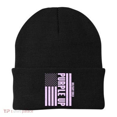 Cool Purple USA American Flag Beanie
