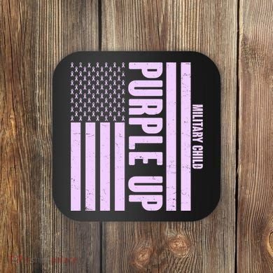 Cool Purple USA American Flag Coaster