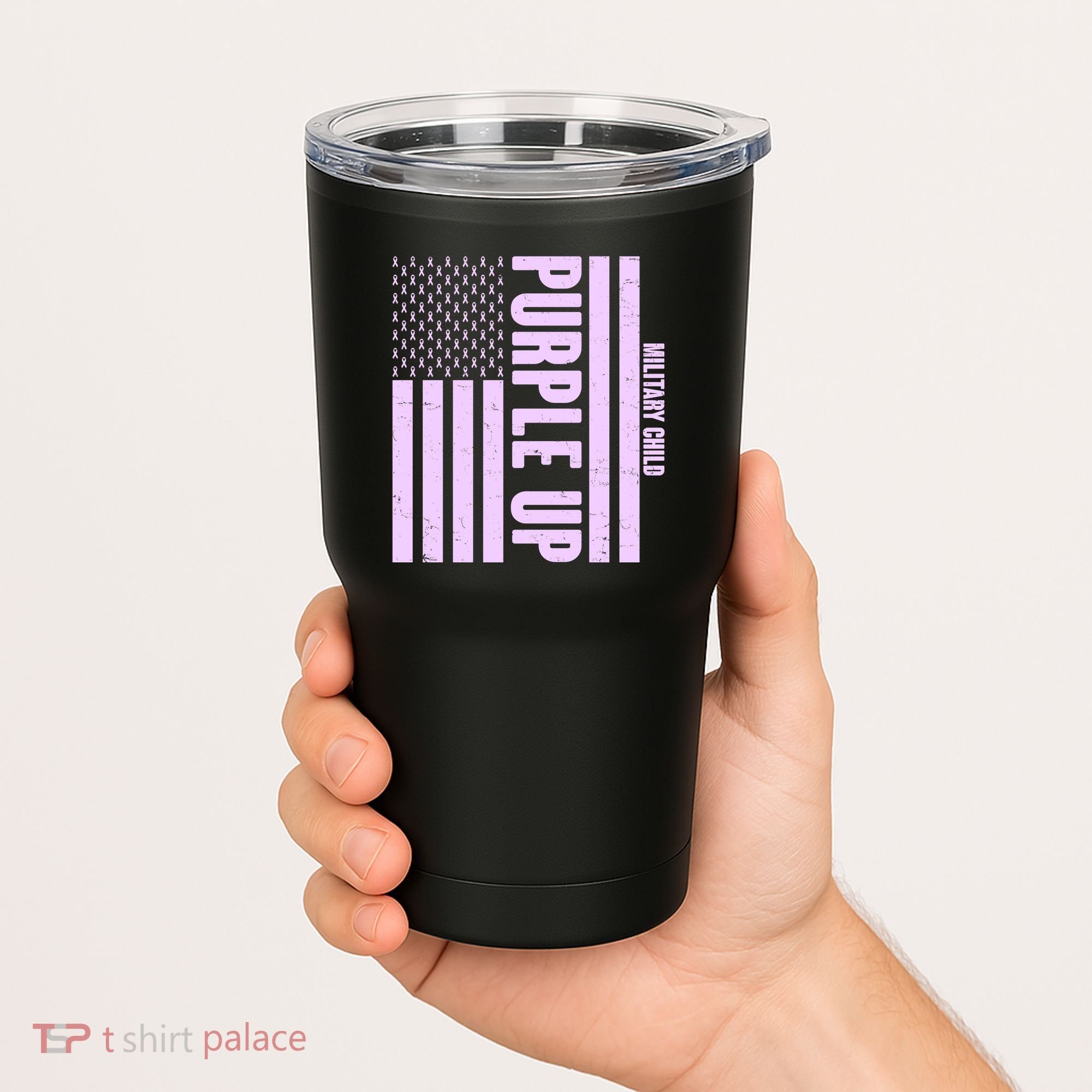 Cool Purple USA American Flag Tumbler