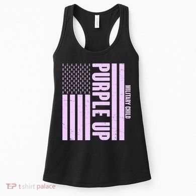 Cool Purple USA American Flag Women's Tank Top