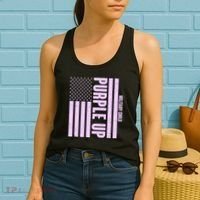 Cool Purple USA American Flag Women's Tank Top thumb 2
